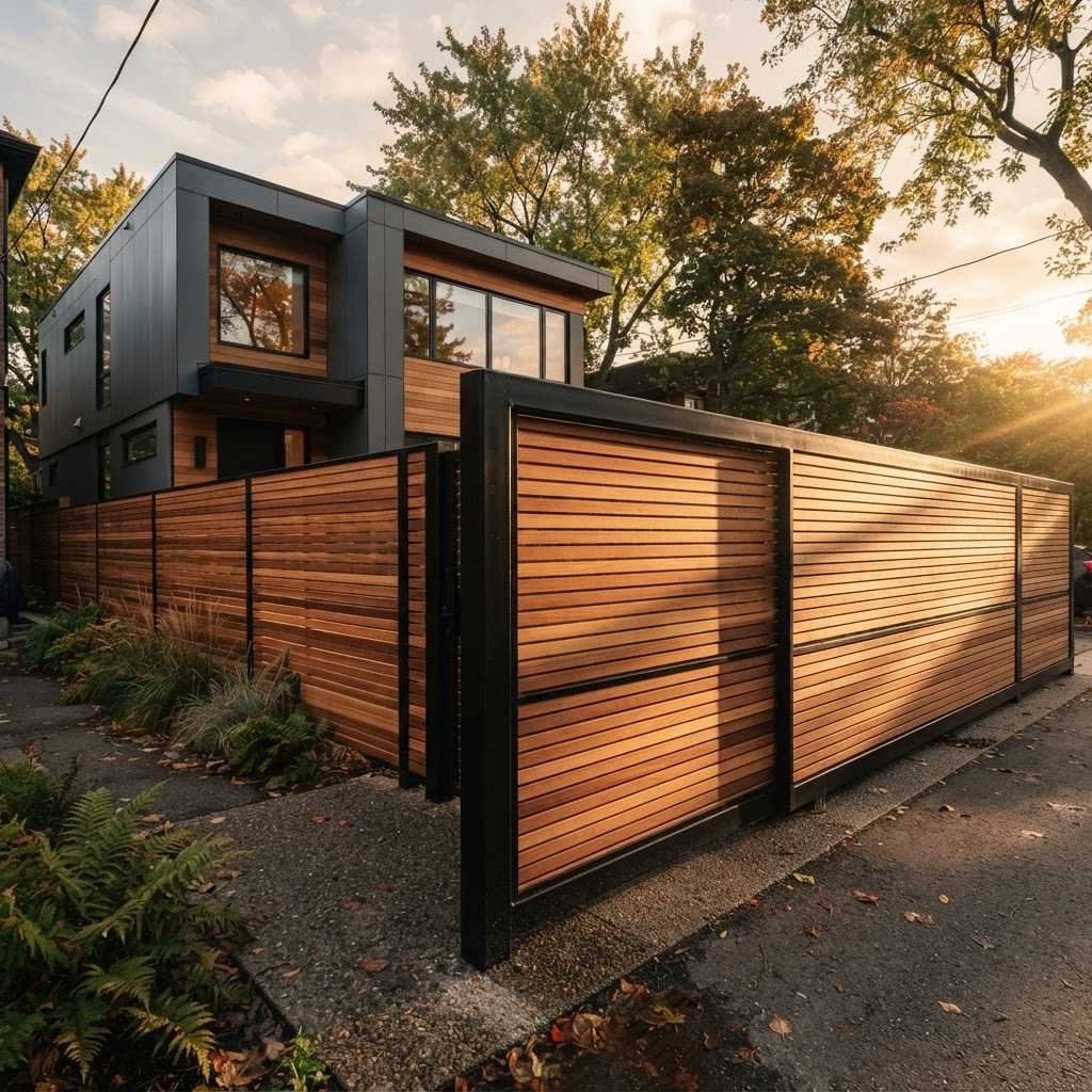 Horizontal Slat fence system